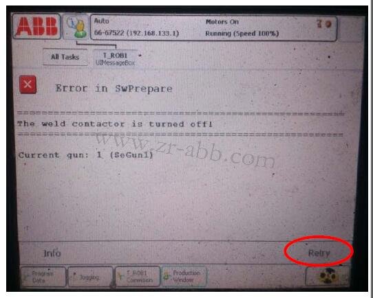 工業機器人凃膠汞壓力過低故障維修
